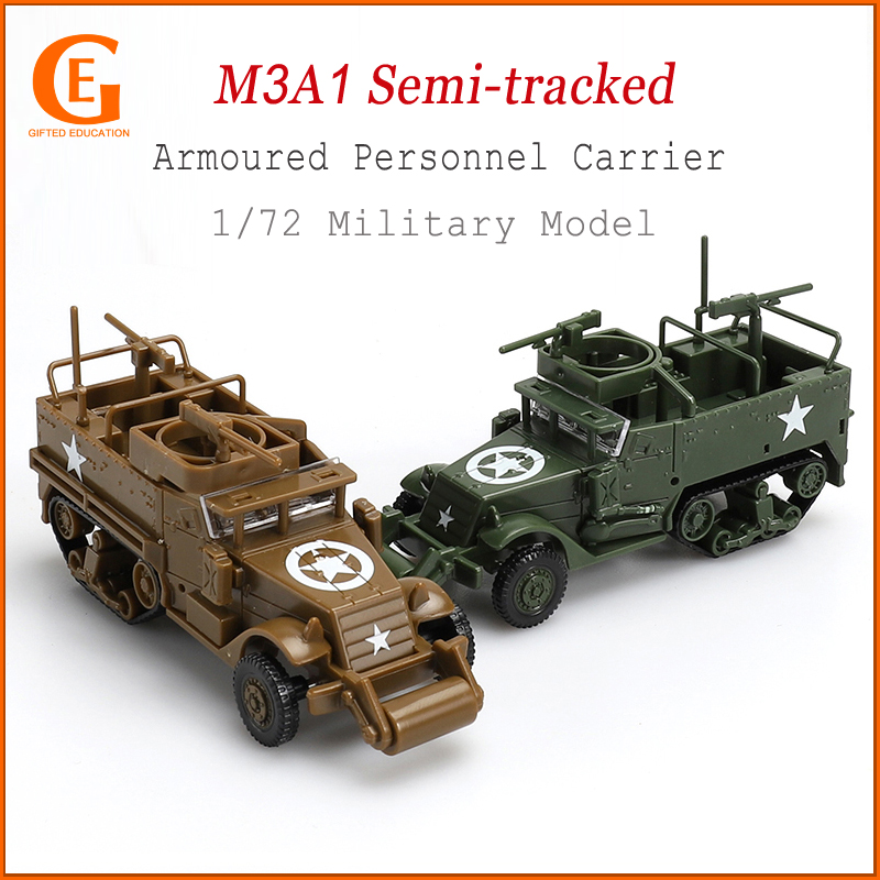 Mainan Rakit Model 4D 1 / 72 M3A1 Semitracked Armored Diy