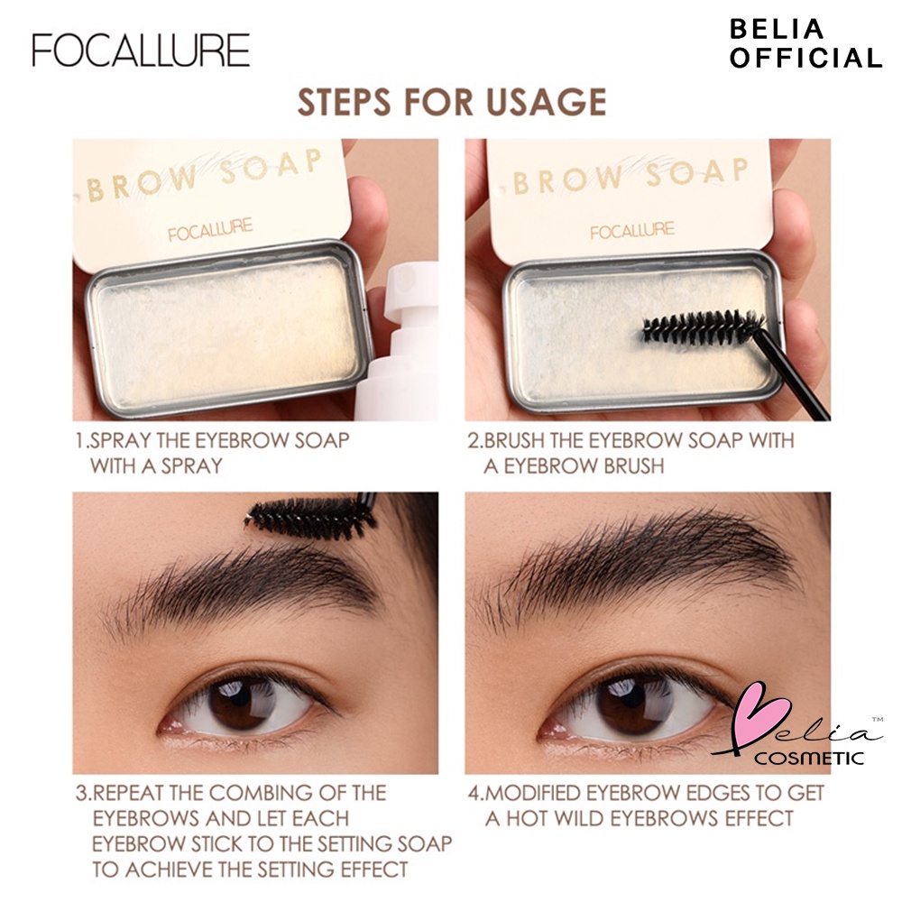 ❤ BELIA ❤ FOCALLURE Brow Styling Soap FA182 | Brow Soap | Eyebrow Gel | Penata Alis | Waterproof | BPOM