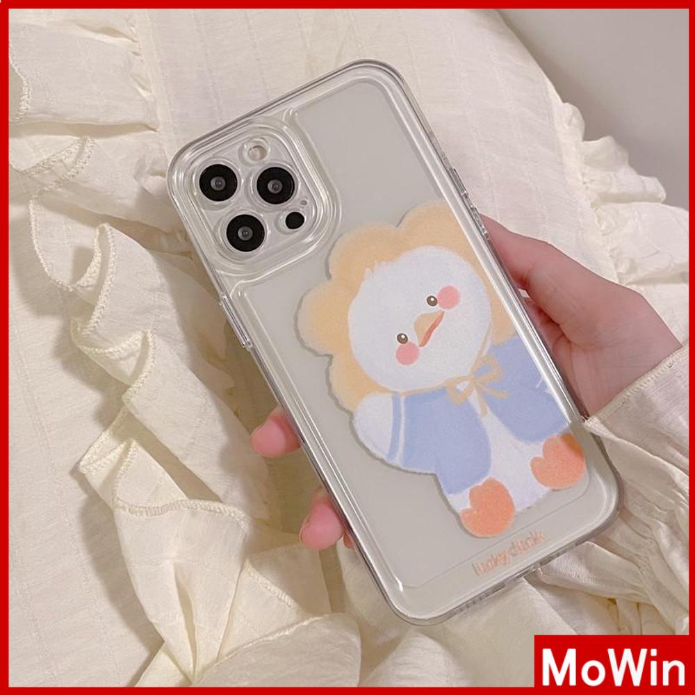 iPhone Case Clear Case Soft Thick TPU Shockproof Super Transparent Protection Camera Plating Button Duck Cartoon Cute For iPhone 13 Pro Max iPhone 12 Pro Max iPhone 11 iPhone 7Plus