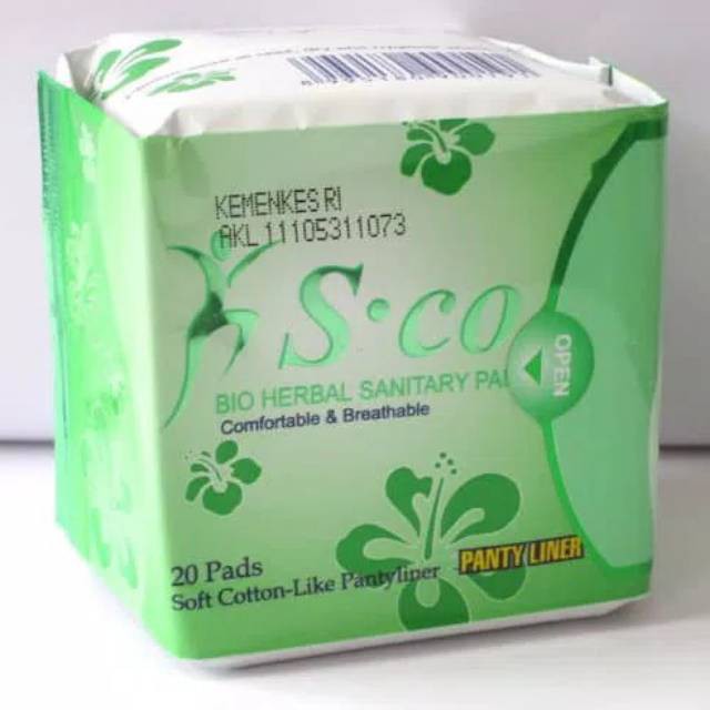 Sco Pantyliner  pembalut Herbal Sco hijau