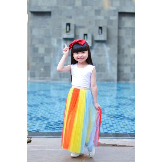 ROK TUTU PANJANG RAINBOW