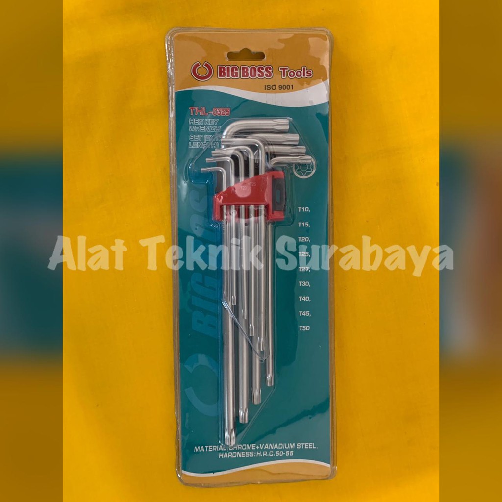 KUNCI L BINTANG LONG BIG BOSS SET / HEX KEY WRENCH BIGBOSS 9 PCS