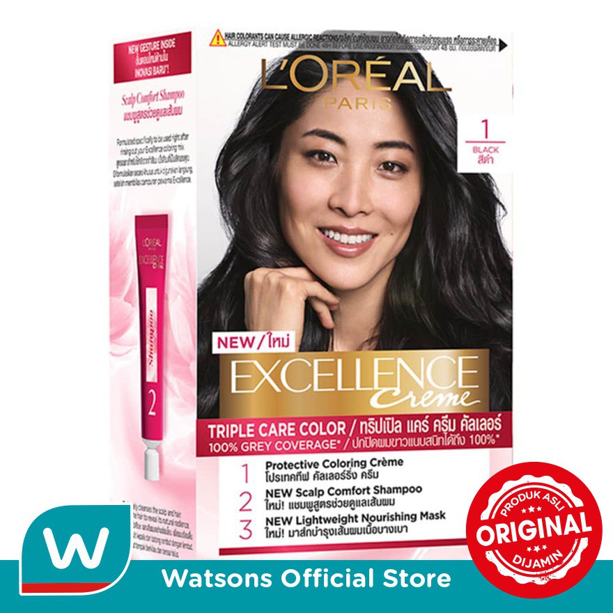 Loreal Excellence Hair Color Hitam Alami 1