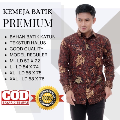 Kemeja Batik Pria Lengan Panjang Exclusive Kemeja Batik Cowok Kerja Kantoran Batik Stretch 1002