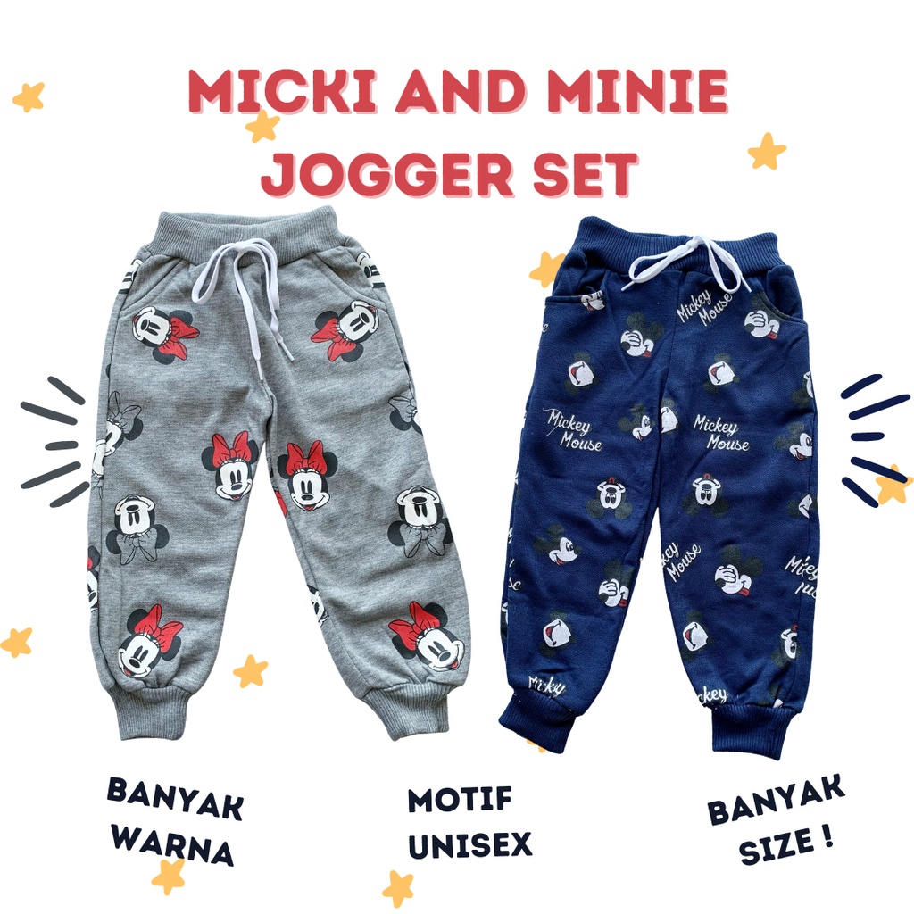 celana jogger anak harian micki minnie jogger set laki laki 1 2 3 4 5 6 tahun balita