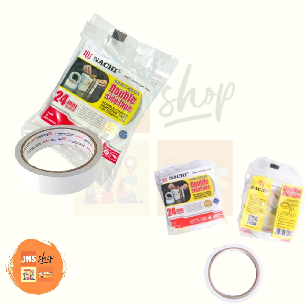 

DOUBLE TAPE 24 MM NACHI Plakban Isolasi 24mm Solasi 1 inchi Stationery Murah