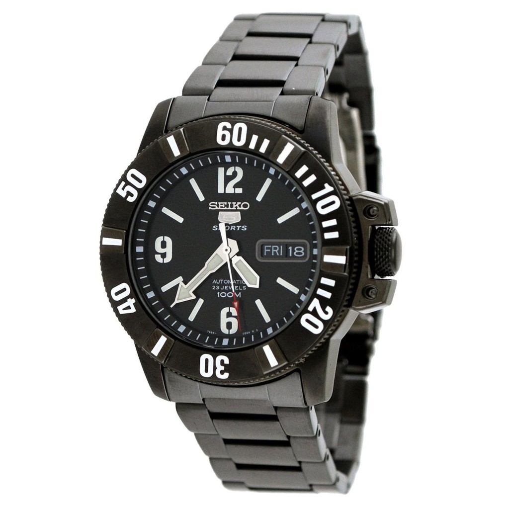 Seiko 5 Sports Men SNZG85K1 Automatic Black Bracelet | Jam Pria SNZG85