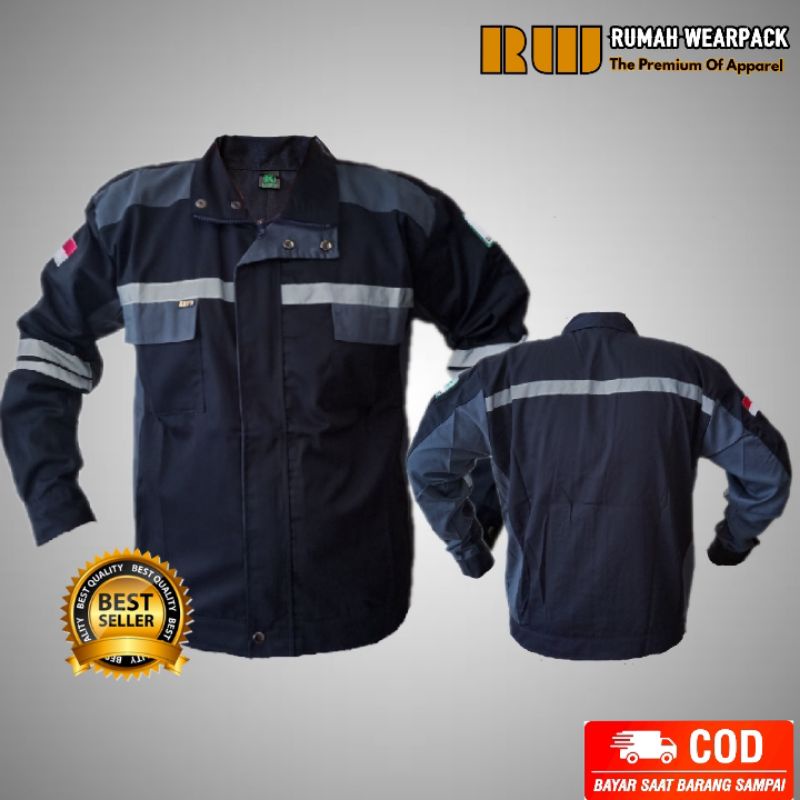 Semi Jacket Safety Baju Safety Wearpack Jaket Safety Atasan Navy Abu Tua