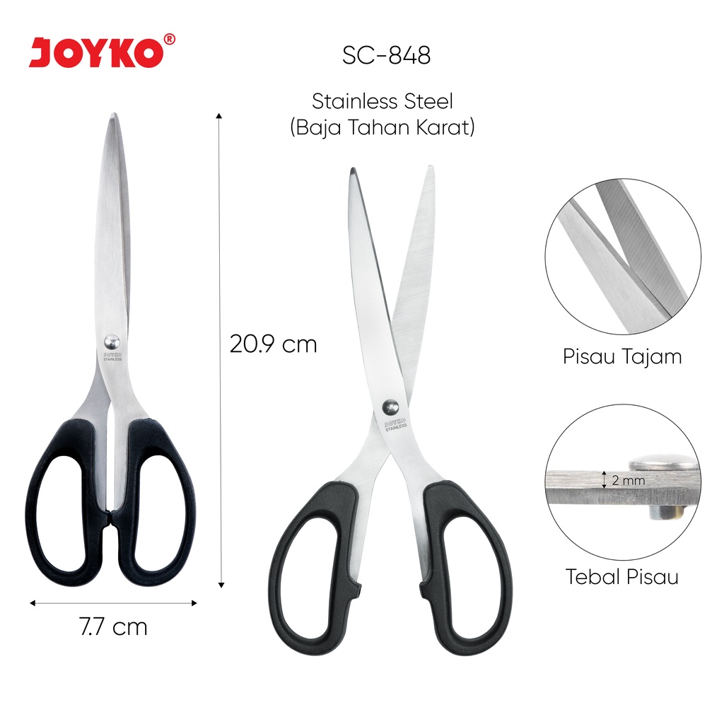 Gunting Scissors Joyko SC-828~848-SC-848