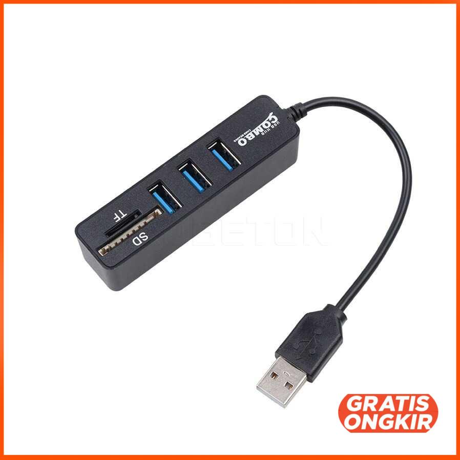 Portable USB Hub 3 Port with Card Reader - MUP256