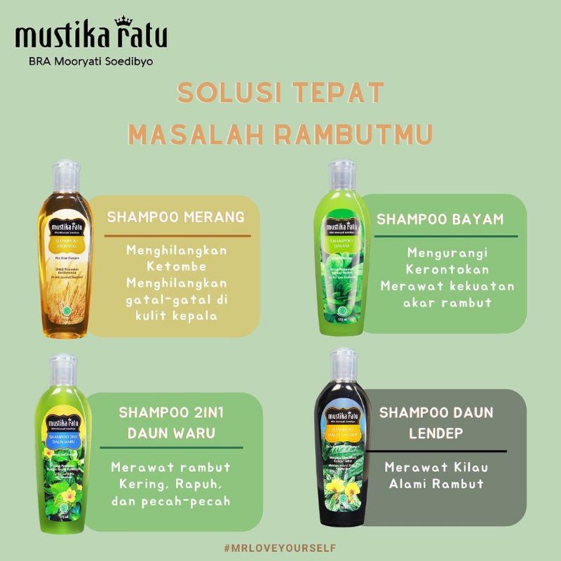 Mustika Ratu Shampoo Series 175 ml daun waru/merang/daun landep