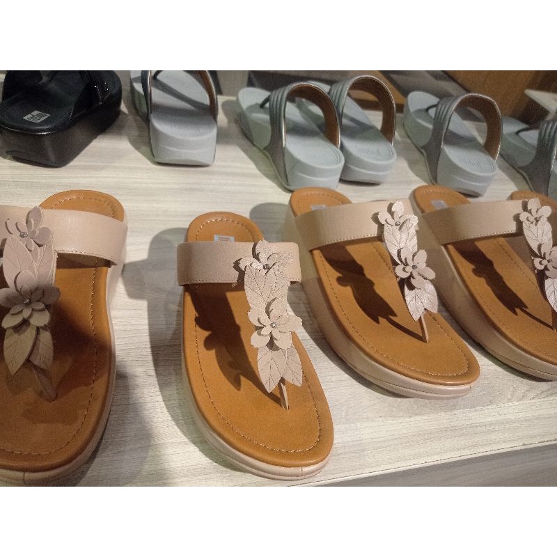 SALE SANDAL WANITA FITFLOP FLOWER BROWN / BLACK 35 - 40 NEW ORIGINAL