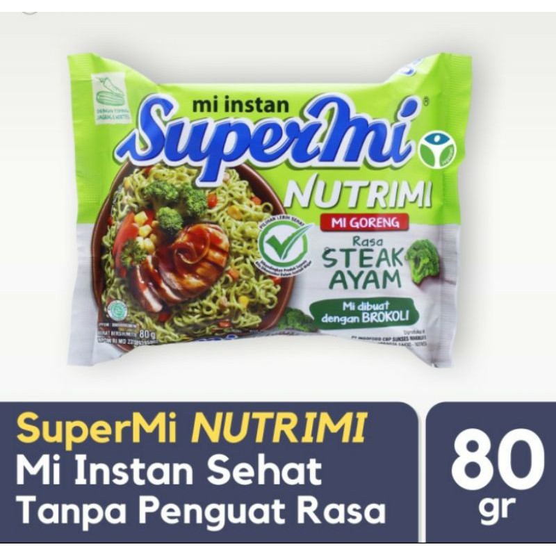 SUPERMI Nutrimi Goreng Steak Ayam 80 gr/Brokoli