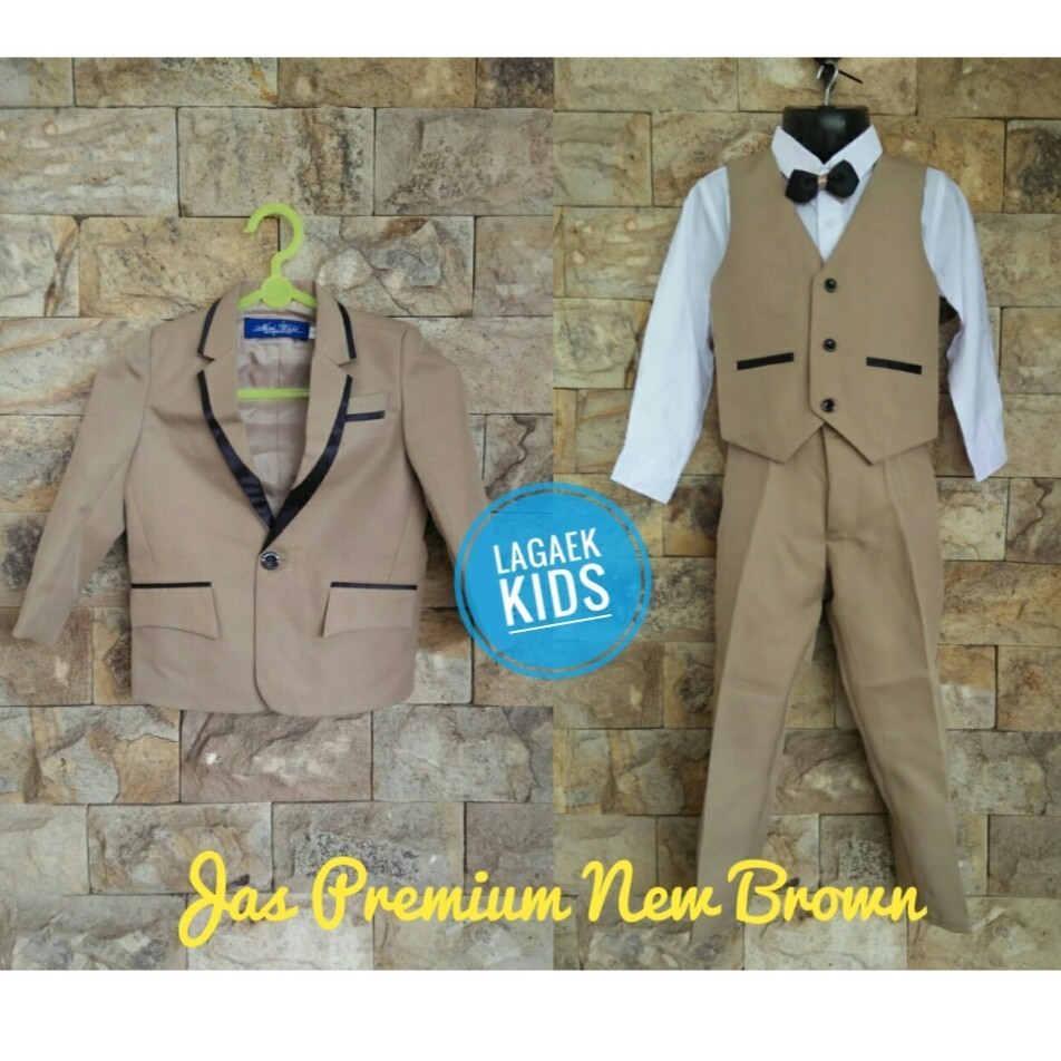 SETELAN JAS ANAK COKLAT 4IN1/JAS PESTA ANAK COKLAT Set Jas Anak Laki Premium Coklat Usia 1 - 3 Tahun - Setelan Tuxedo Coklat Dasi Kupu-Kupu Brown