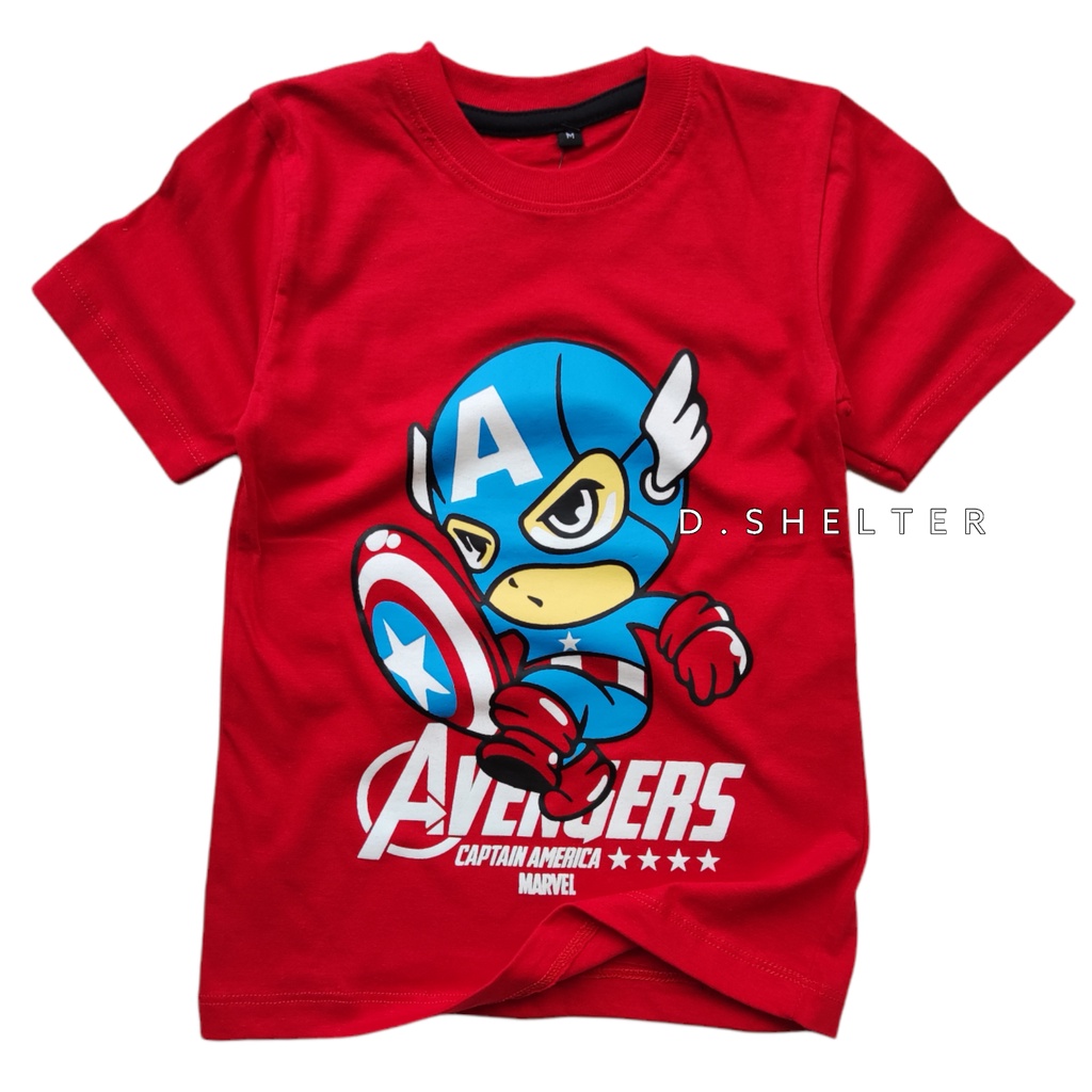 KAOS DISTRO ANAK CAPTAIN AMERICA MERAH