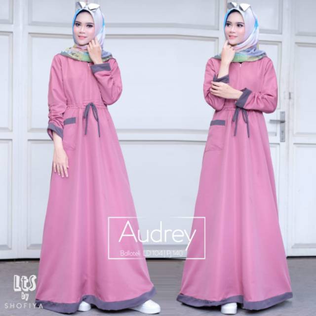 AUDREY MAXY DRESS Balotelly Gamis Trendy Gaun Modern Casual Baju Modis Panjang Syari