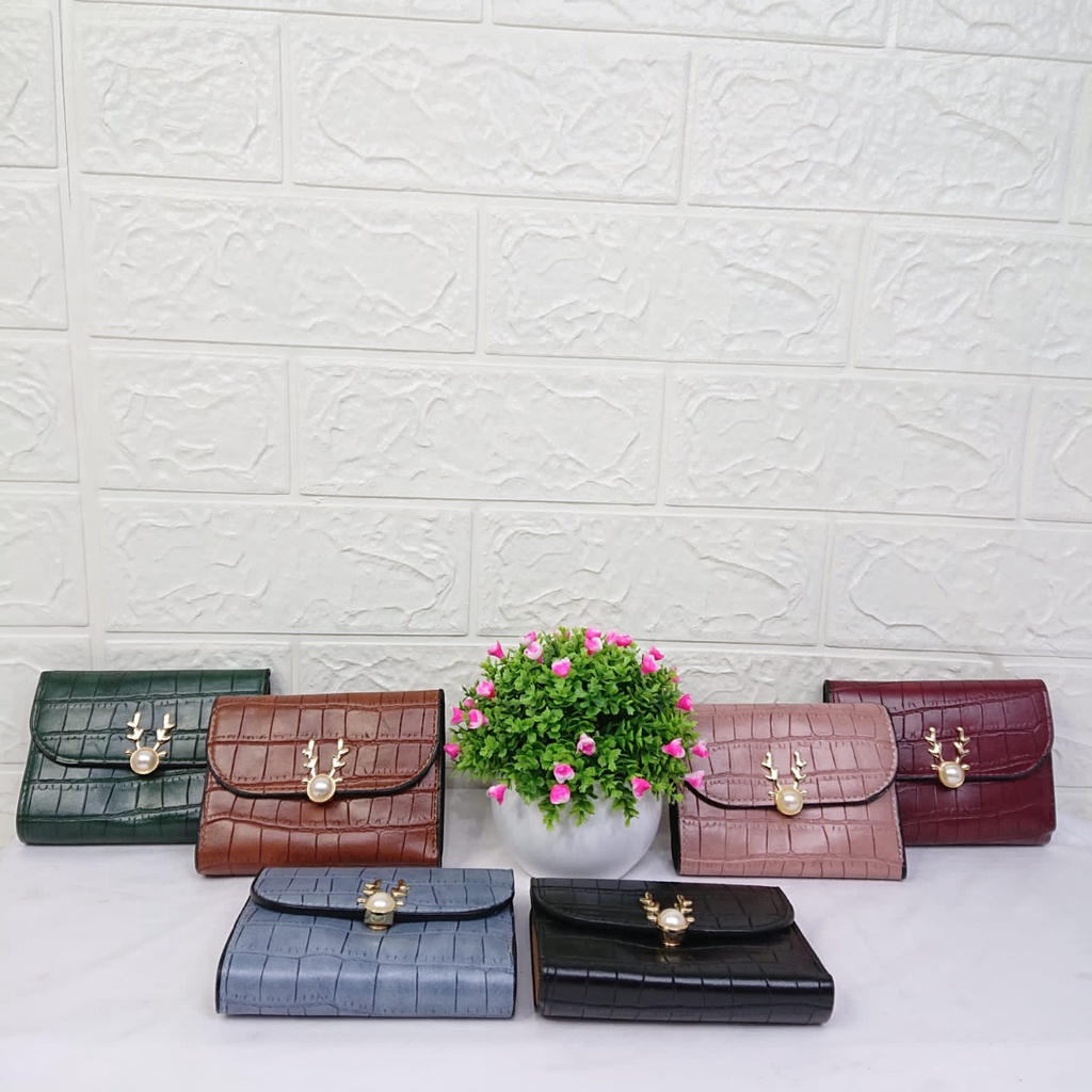 Dompet Lipat Wanita Import Kasual Women Wallet Kekinian Korean Style Dompet Kulit PU Azgalery D59