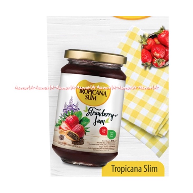 Tropicana Slim Strawberry Spread Jam 375gr Selai Pink Rasa Stroberi Rendah Gula Selai Untuk Diabet Diabetes TS Strawberi