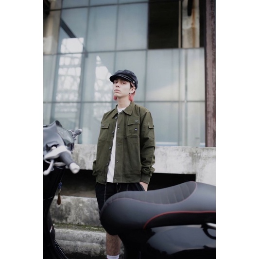 ORIGINAL WOLV Jaket Aero Jaket Bomber Jaket Pilot Hijau Army