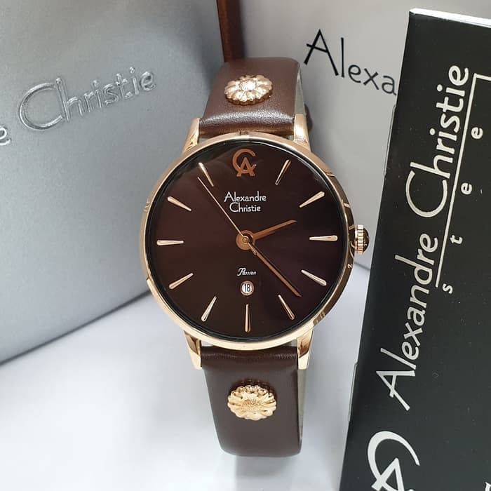 JAM TANGAN WANITA ALEXANDRE CHRISTIE AC 2776 LEATHER ORIGINAL GARANSI RESMI 1 TAHUN