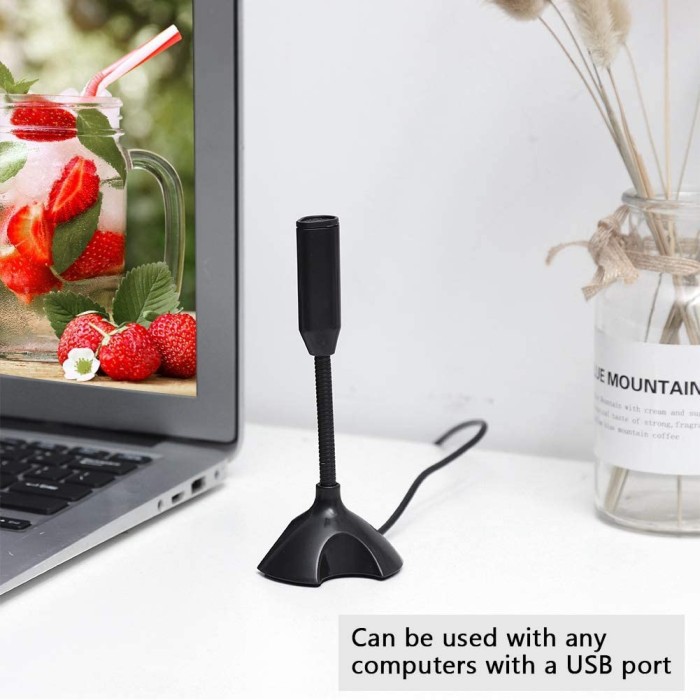 U03 Mic USB Desktop Mini Microphone Stand PC Laptop Mikrofon Komputer