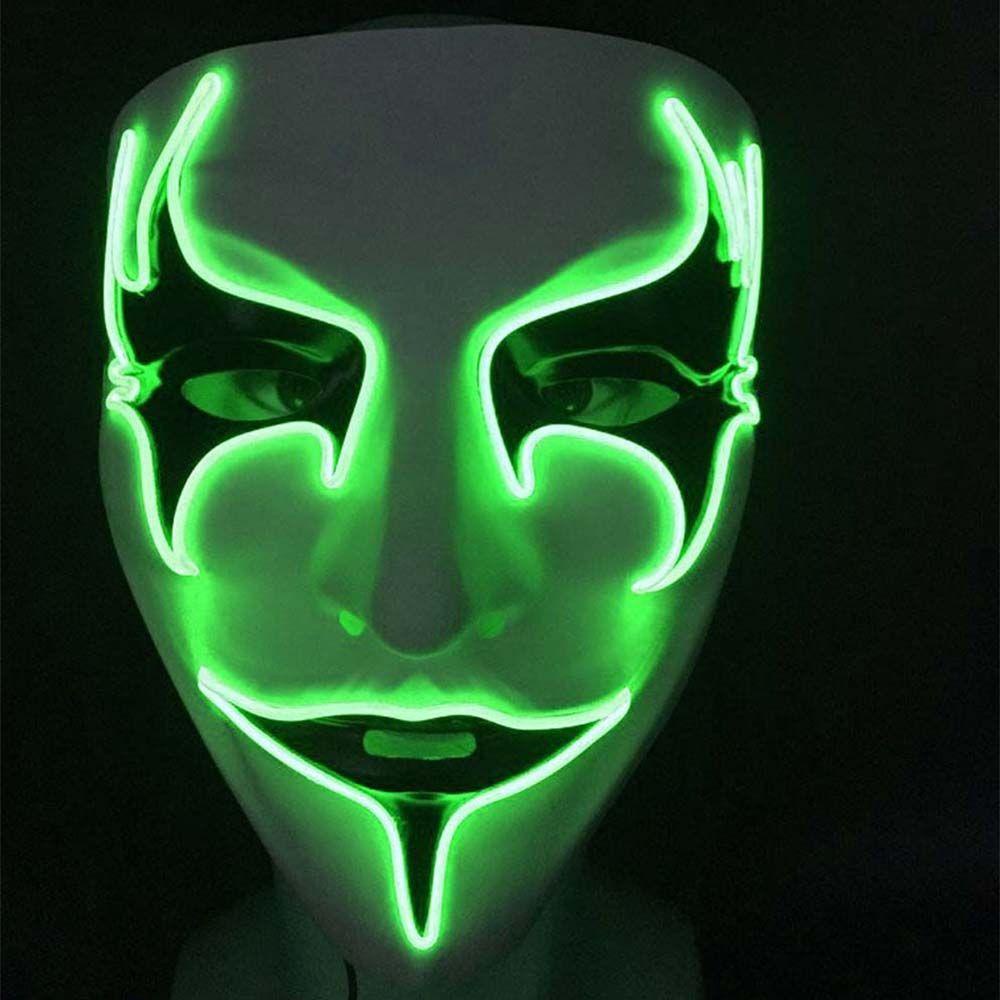 Lanfy V Untuk Topeng Vendetta Hand-Painted Bird's Eye Masquerade Party Dance Party Topeng Kedip Topeng Pesta Props Topeng Party Props Topeng Bercahaya Topeng LED Topeng Bersinar Wajah Penuh