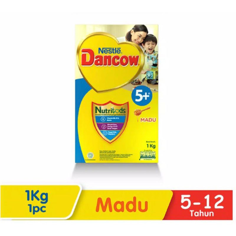 SUSU DANCOW 5+ RASA VANILA / MADU / COKLAT 1KG