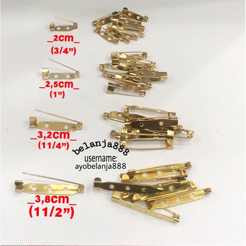 Peniti pin bross gold -1Gross(-+144pcs)