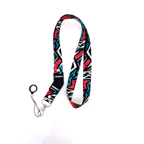 

Lanyard Motip Garis plus oring 13 mm Real Pict Real Picture Tali Gantungan Id Card Name Tag gantungan Hp gantungan kunci