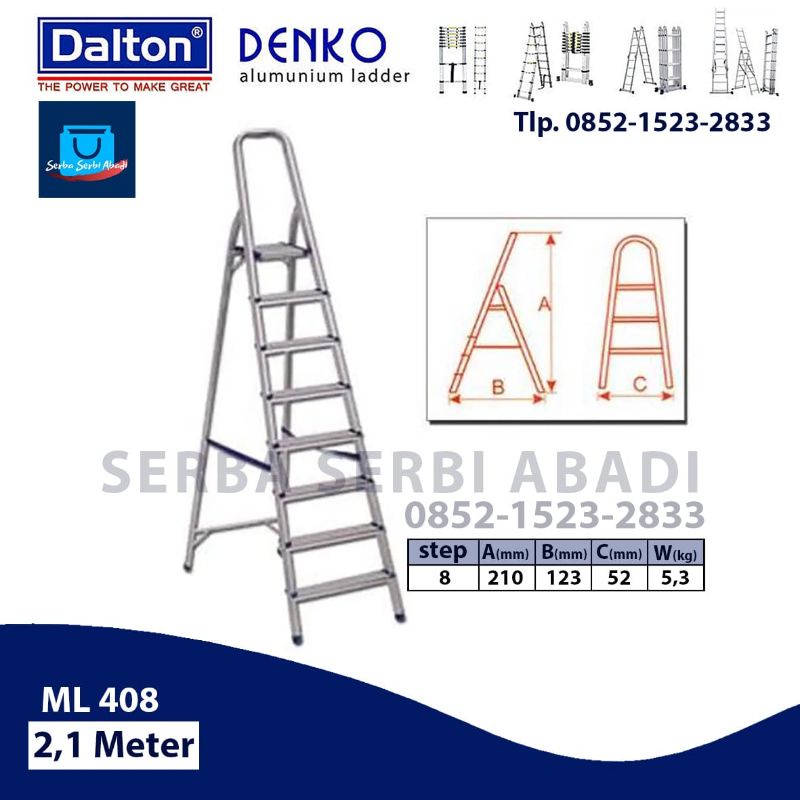 tangga lipat alumunium 8 step Dalton ML 408