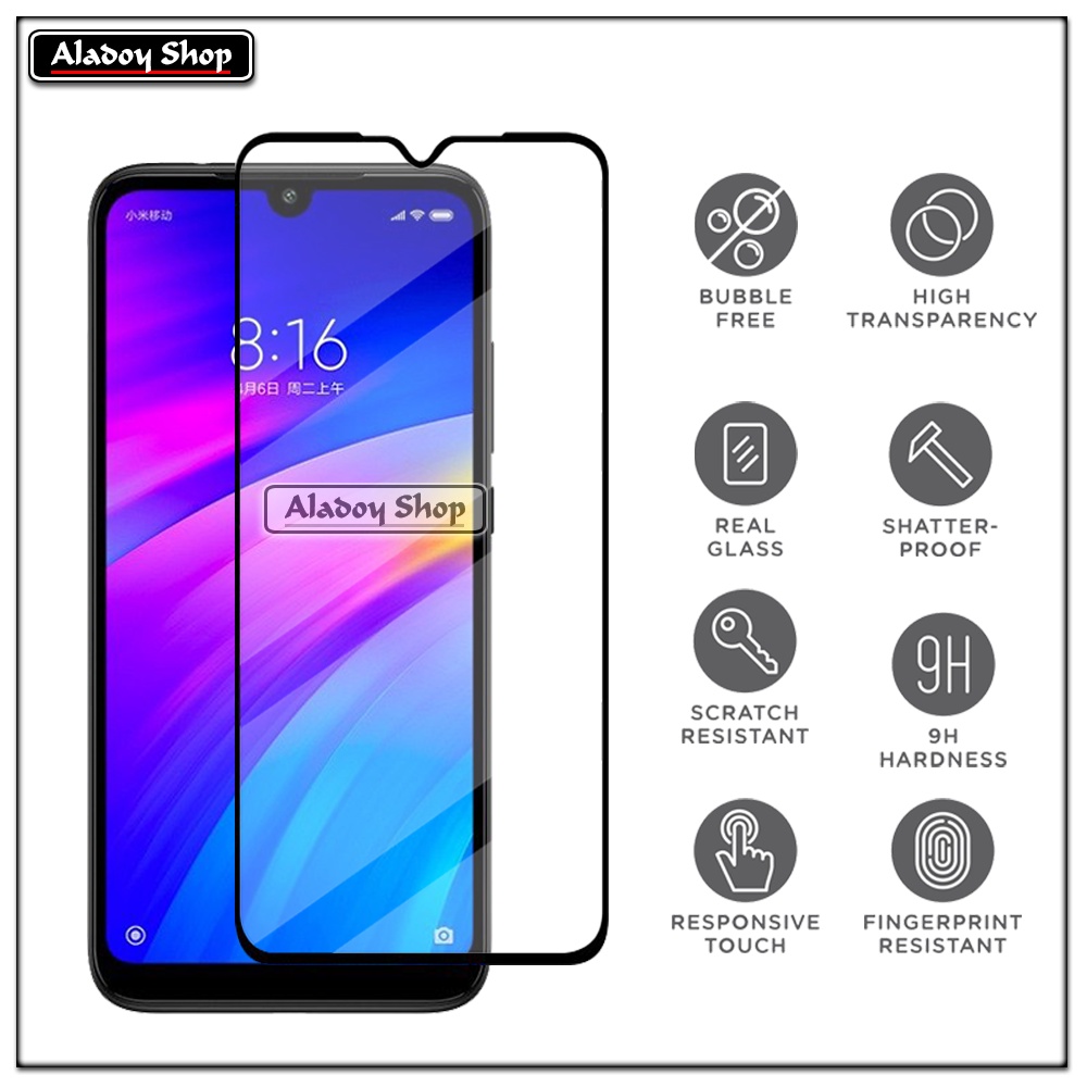 PAKET 3 IN 1 Tempered Glass Layar Xiaomi Redmi 7 Free Tempered Glass Camera dan Skin Carbon