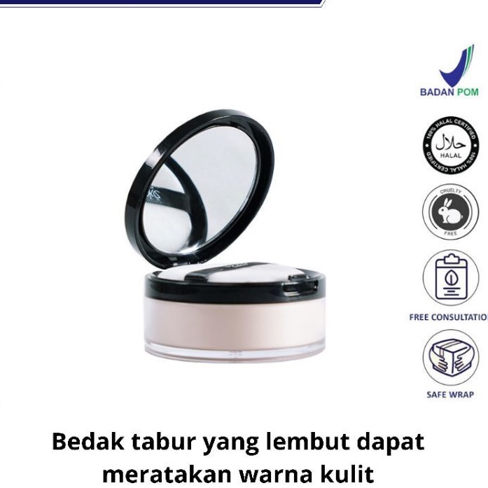 Freya - Looke Holy Smooth Blur Loose Powder, bedak tabur dengan butiran yang sangat lembut mudah men