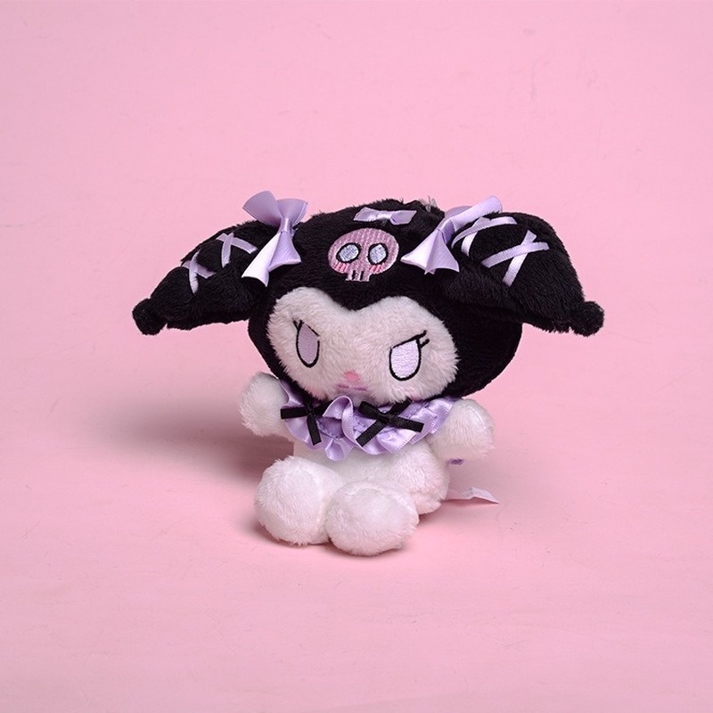 Mainan Boneka Stuffed Plush Kartun Kuromi 12cm Untuk Gantungan Tas / Hadiah