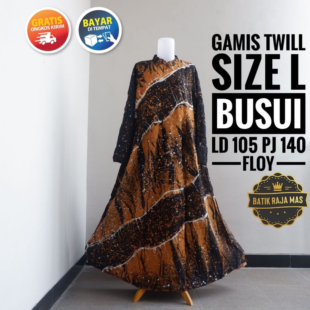 Baju Dress Gamis Wanita Dewasa Syari Raya Lebaran Kekinian Busui Friendly Resleting Depan Twill Ori 