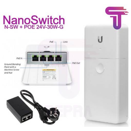 Paket Ubiquiti N-SW Nano Switch + POE 24V-30W-G