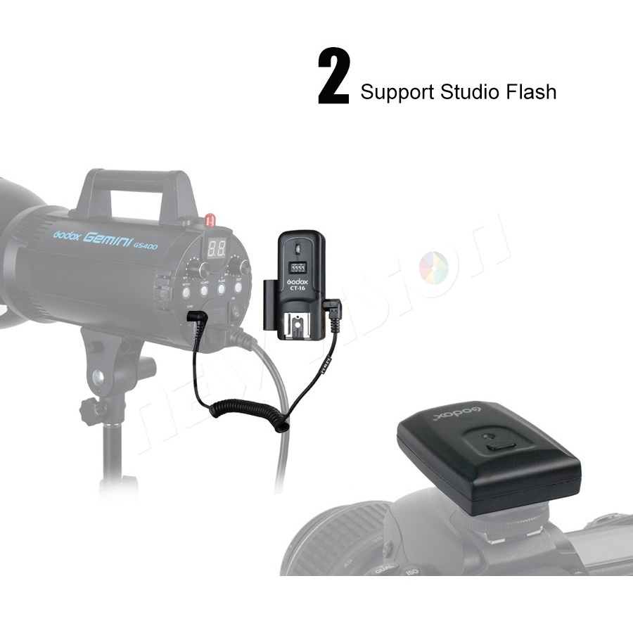 Godox Wireless Flash Trigger and Transmitter 16 Channel - CT-16 - Black