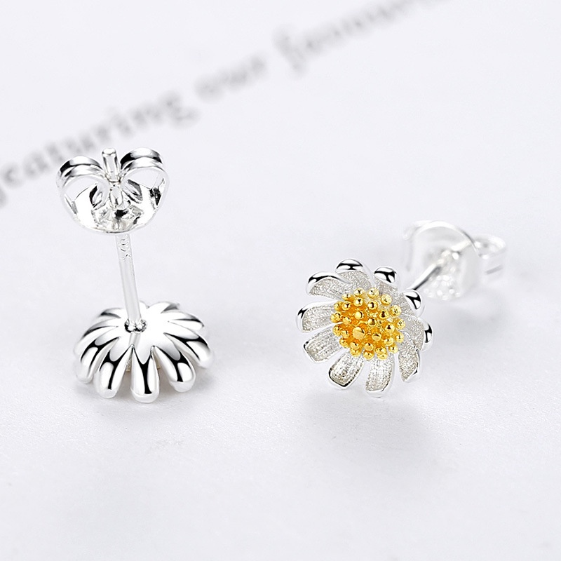 925 Perak Anting Anting Wanita Daisy Fashion Perhiasan/Subang Telinga anting perempuan