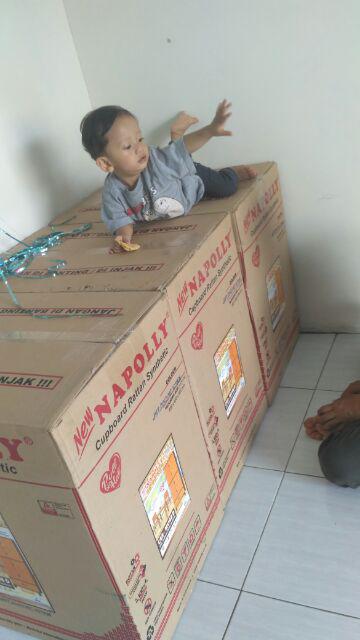 Lemari Plastik 4 Susun + Laci Rotan Napolly / Crs Mu 48 D (promo Harga)