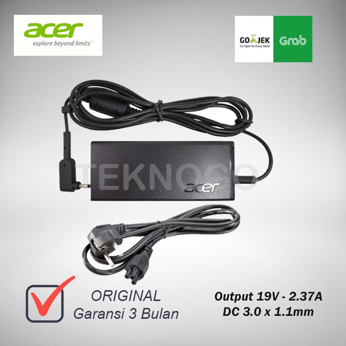 Adaptor Chager Acer ADP-45FE F ADP-45HE D 19V 2.37A DC 3.0 x 1.1mm 45W
