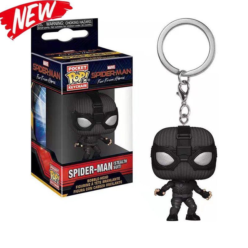 1pc Gantungan Kunci Funko POP Marvel Avengers 3 Spiderman Bahan PVC Untuk Koleksi / Hadiah