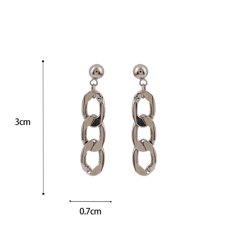 Personality Korean version of simple trendy cold wind short wild small chain earrings 210807