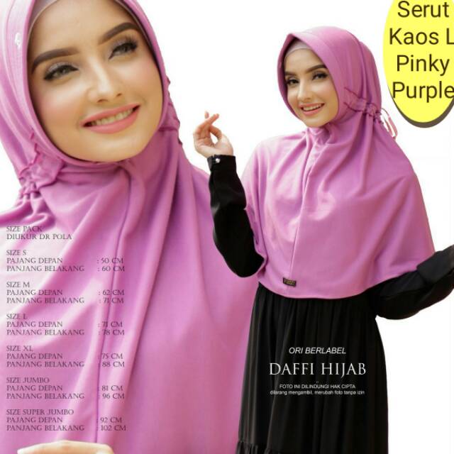 Divana Serut Kaos L Premium Adem Berkualitas Jilbab Hijab Kerudung Bergo Khimar Instan Jumbo Syari