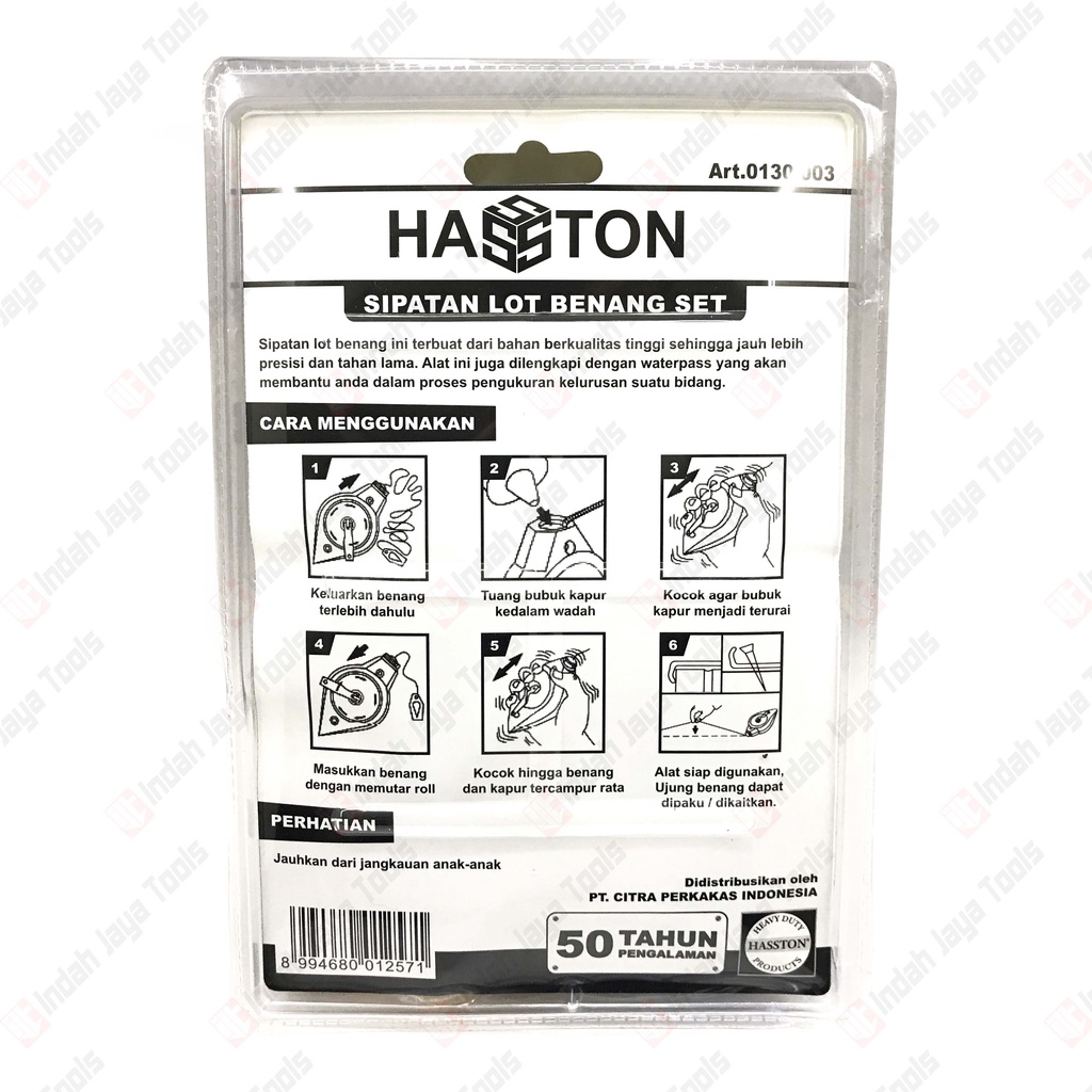 HASSTON 0130-003 Sipatan Set Reel Chalk Line Lot Tarikan Benang Kapur