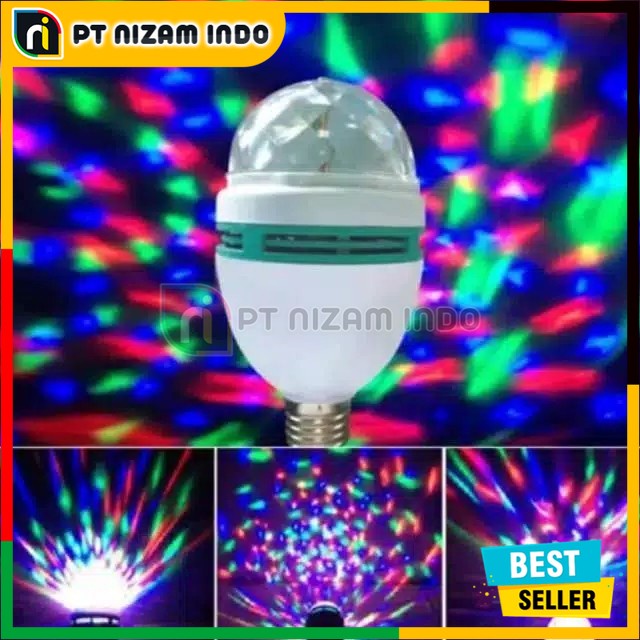 Lampu Bohlam Disco Full Colour / Lampu Disco Putar Warna Warni LED / Lampu Disco Kamar LED Putar / L