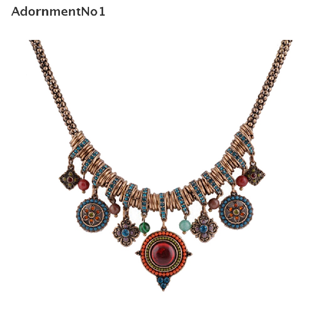 (AdornmentNo1) Kalung Rantai Dengan Liontin Rumbai Gaya Gypsy Etnik Tribal Turki Boho Untuk Wanita