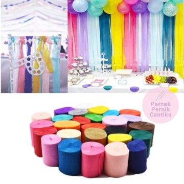 

Kertas Krep Roll / Paper Streamer / Kertas Krep Dekorasi / Streamer Kertas Krep