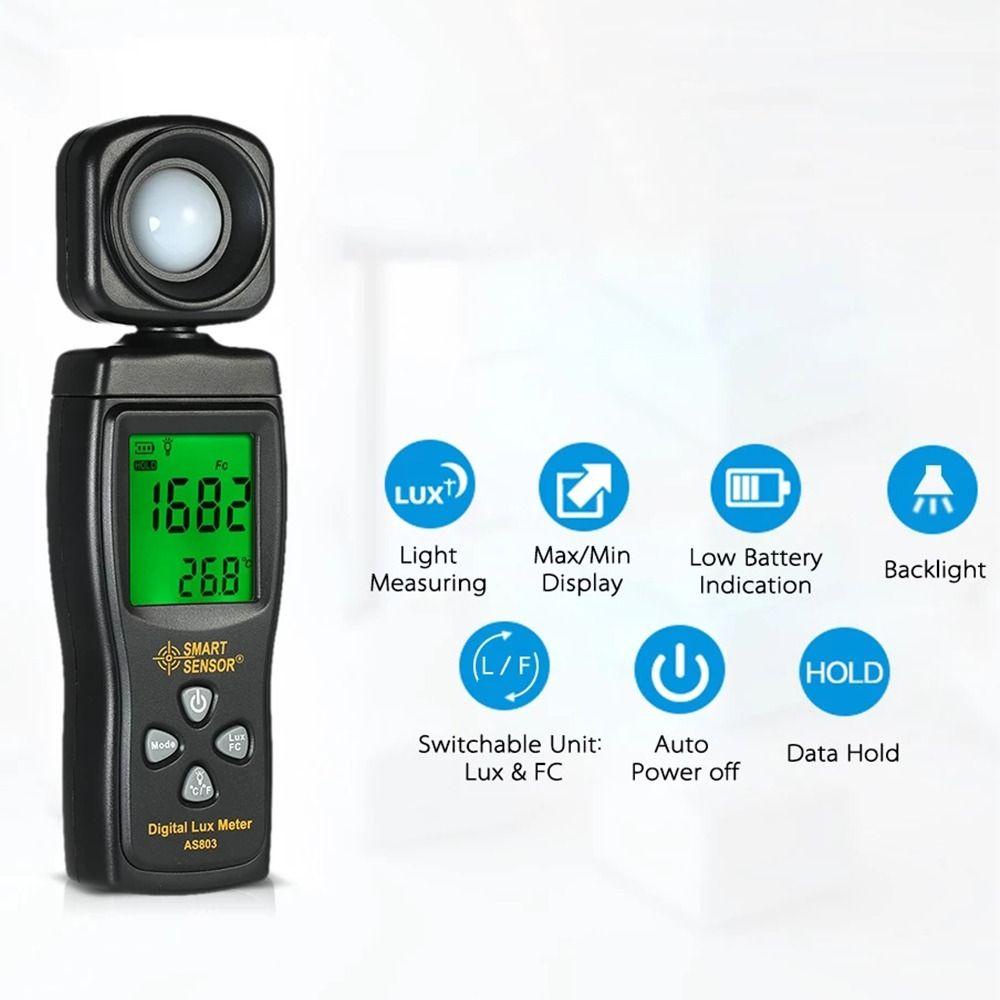 Top Digital Light Meter Profesional Max Min Handheld Photometer Alat Pengukur Cahaya