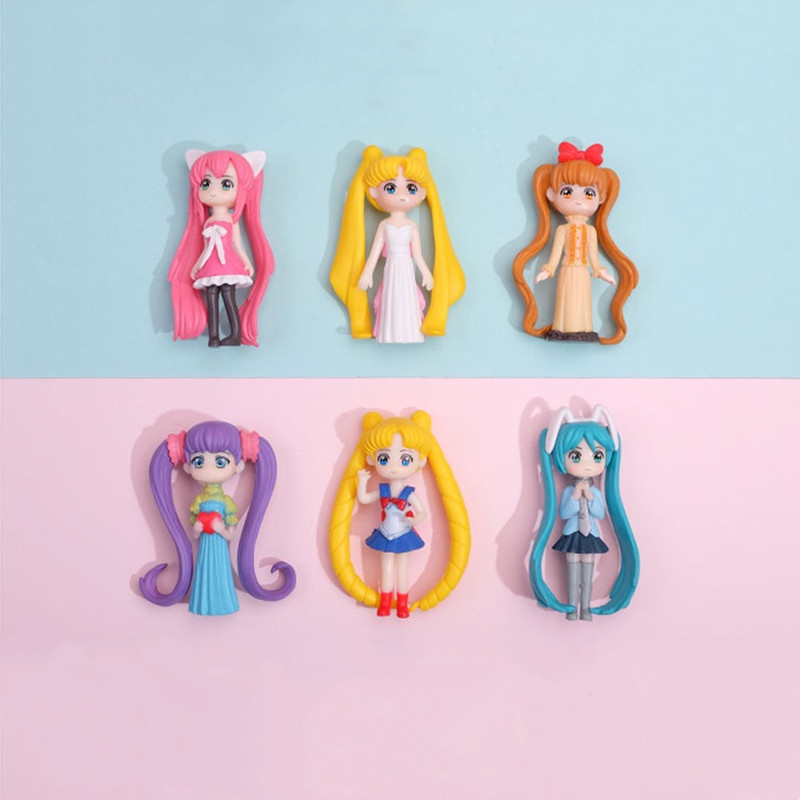 1pc Gantungan Kunci Boneka Action Figure Anime Sailor Moon Chibiusa Hino Rei Jupiter Bahan Resin Untuk Aksesoris Perempuan