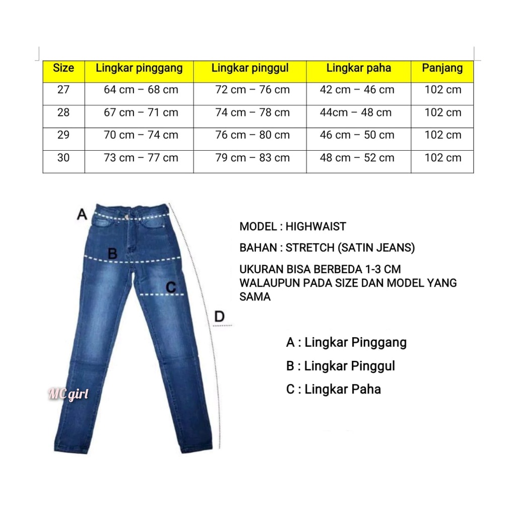 MC girl - Celana Jeans List Samping Sobek Garis Tidak Tembus Wanita / Celana Panjang Skinny Denim Warna Snow Lis Cewek / Lepis Pants Rumbai Ripped / Celana Pensil Rawis