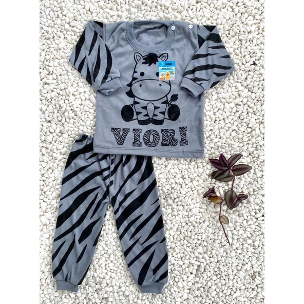 stelan baju bayi lucu murah motif ZEBRA VIORI setelan PANJANG 3-18 bulan